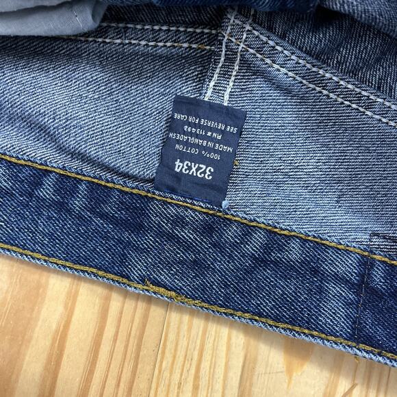 Full Blue Blue Denim Straight Leg Jeans Mens Size 32x34 - Picture 3 of 6